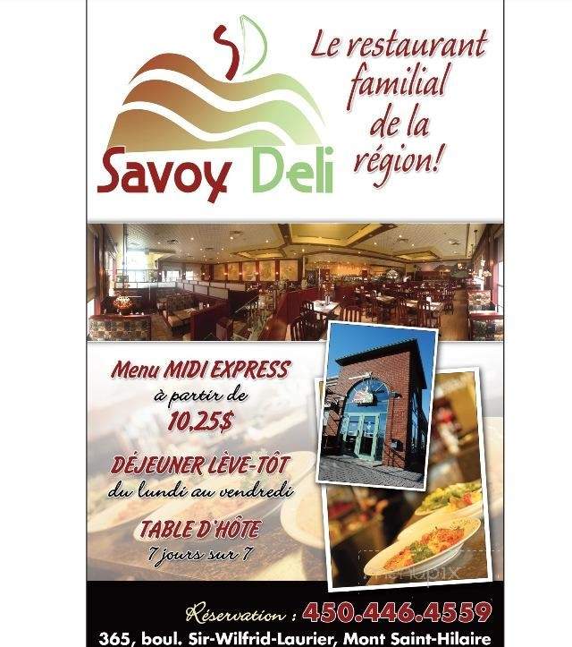 Restaurant Savoy Deli - Mont-Saint-Hilaire, QC menu_pic