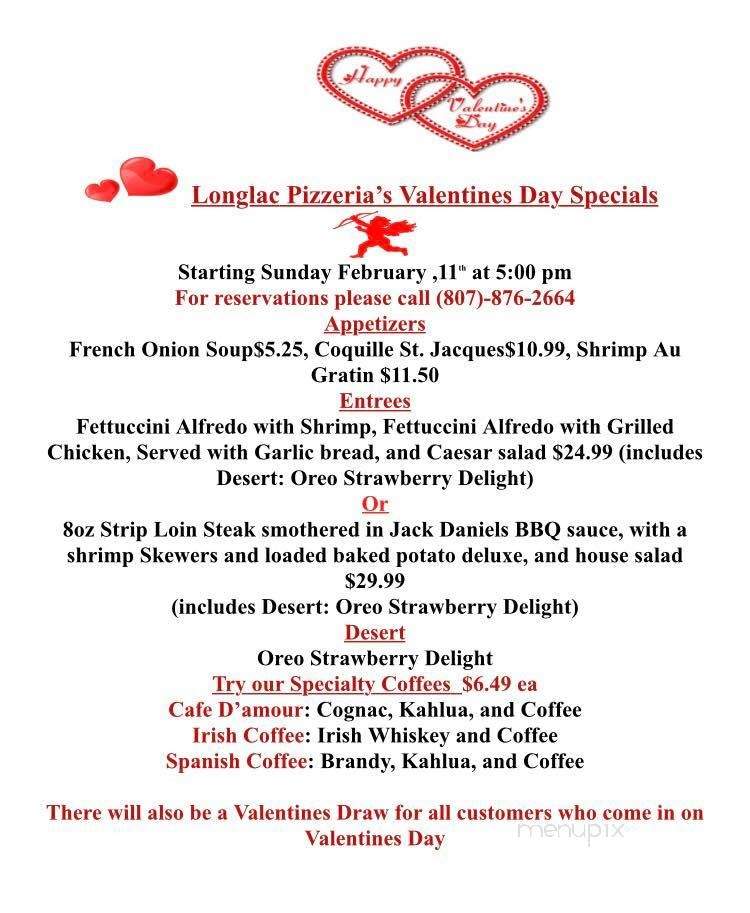Longlac Pizzaria - Longlac, ON menu_pic