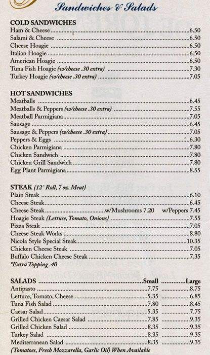 De Lorenzo's Pizza - Fairless Hills, PA menu_pic