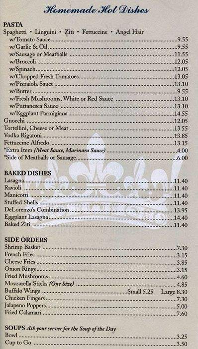 De Lorenzo's Pizza - Fairless Hills, PA menu_pic