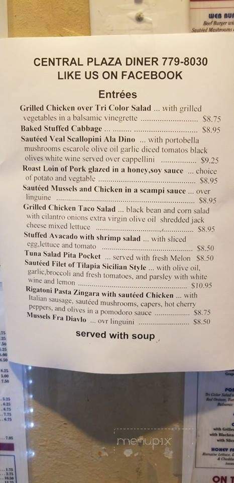Central Plaza Diner - Yonkers, NY menu_pic
