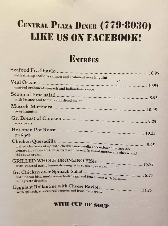 Central Plaza Diner - Yonkers, NY menu_pic