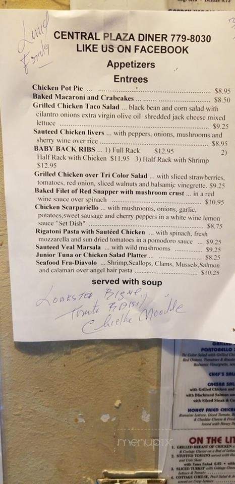 Central Plaza Diner - Yonkers, NY menu_pic