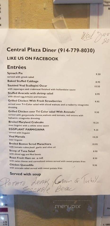 Central Plaza Diner - Yonkers, NY menu_pic