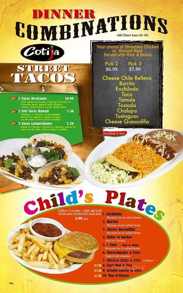 Cotija Mexican Restaurant - Hot Springs National Park, AR menu_pic