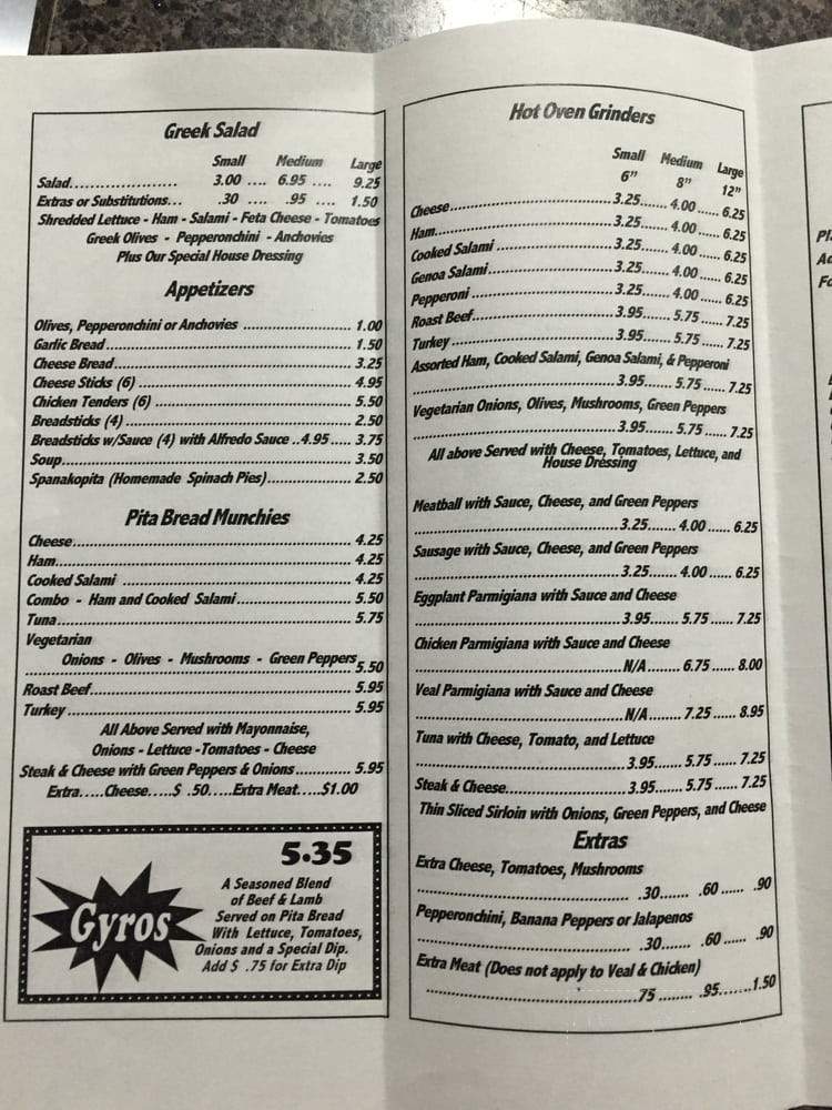 Stavro's Pizza House - Leesburg, FL menu_pic