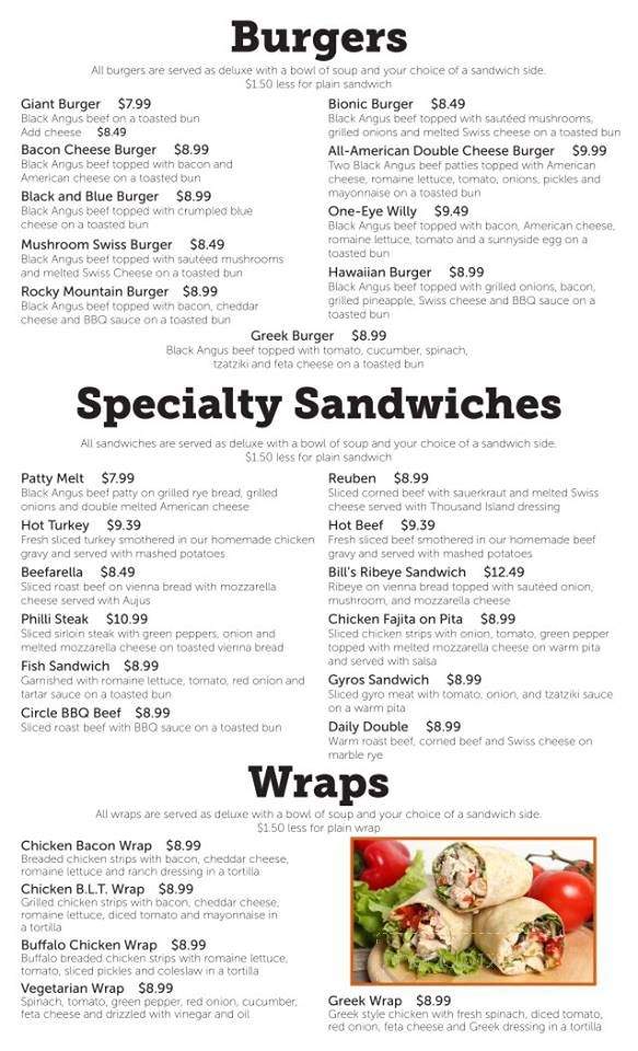 Bill's Diner - Norwich, NY menu_pic