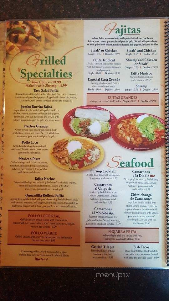 Casa Grande - Greencastle, IN menu_pic