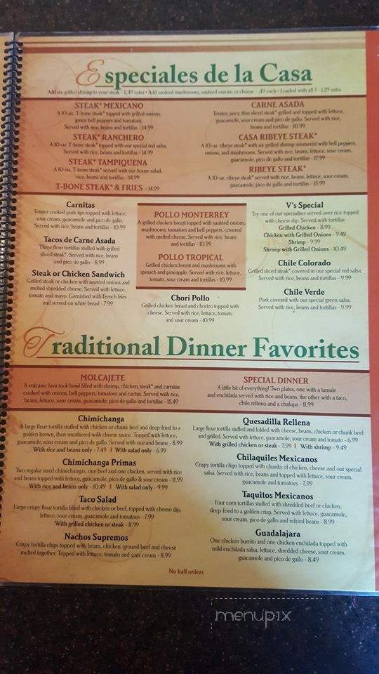 Casa Grande - Greencastle, IN menu_pic
