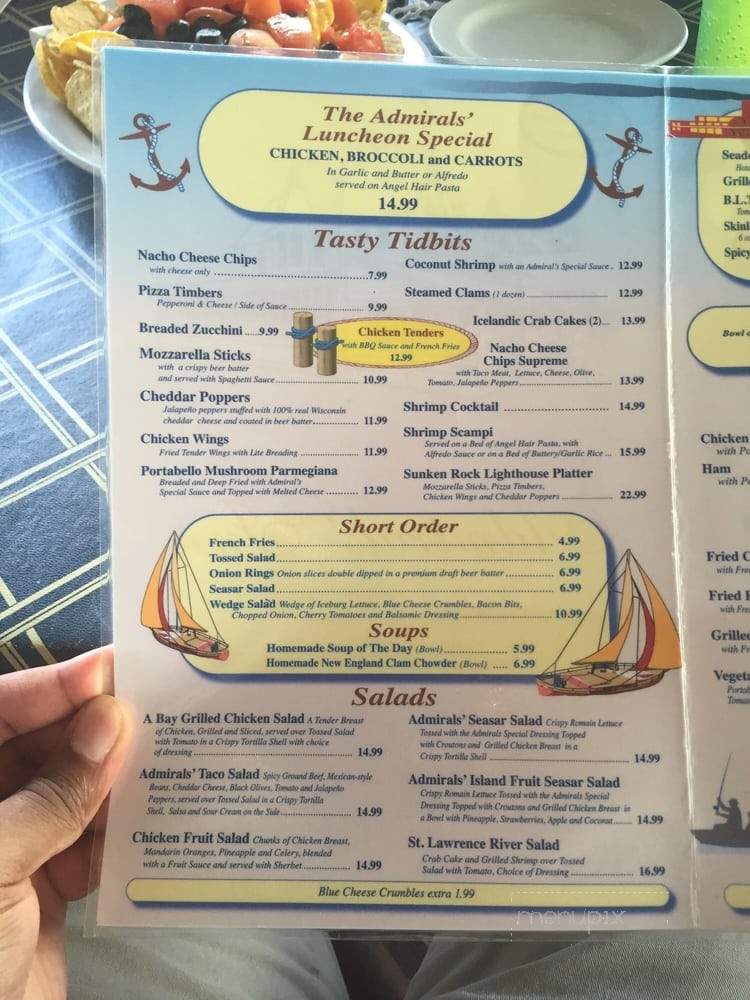 Admirals' Inn - Alexandria Bay, NY menu_pic