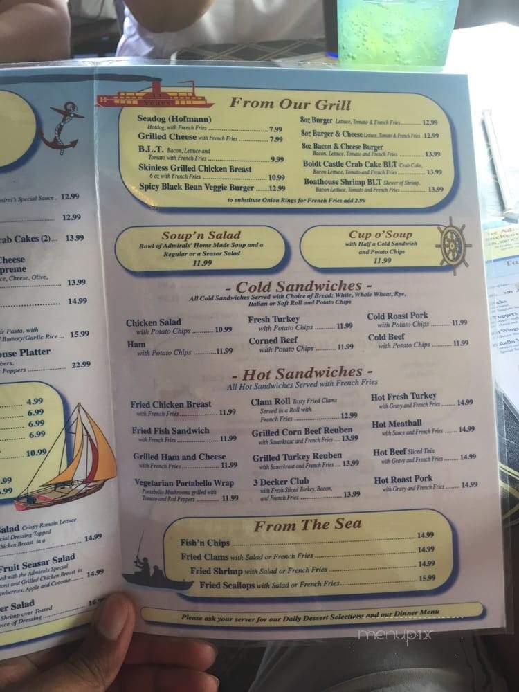 Admirals' Inn - Alexandria Bay, NY menu_pic