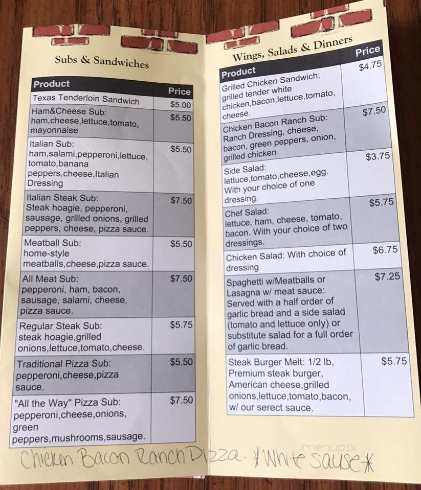 Paps Pizza - Tarlton, OH menu_pic