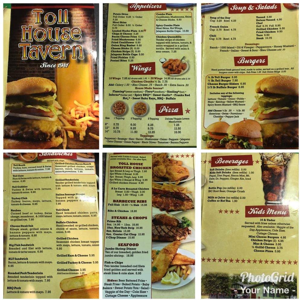 Toll House Tavern - Union, OH menu_pic