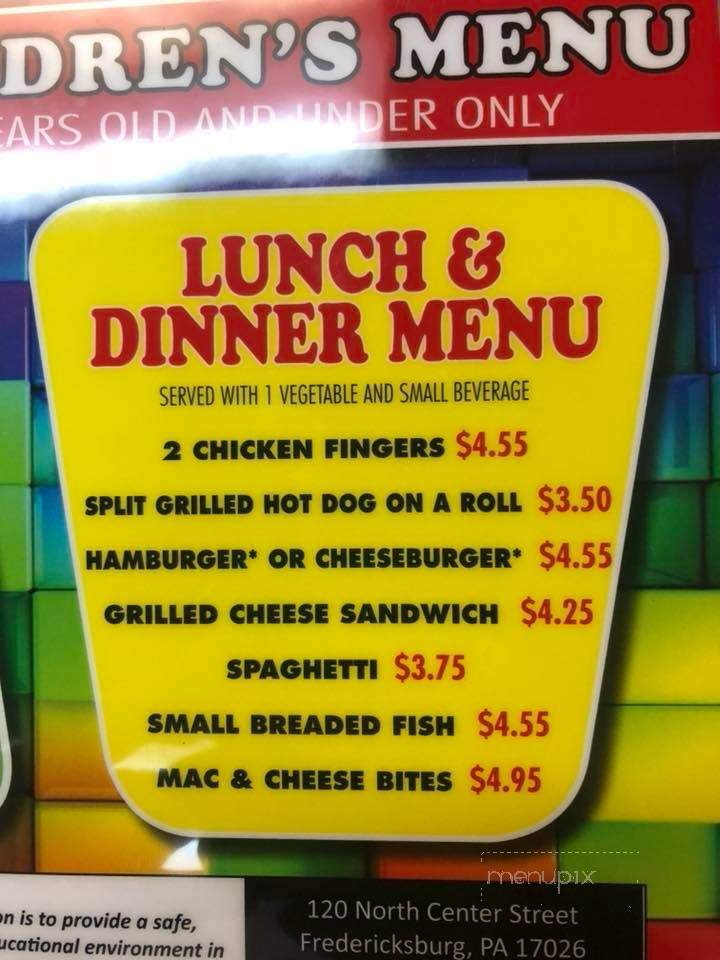 Esther's Restaurant - Fredericksburg, PA menu_pic