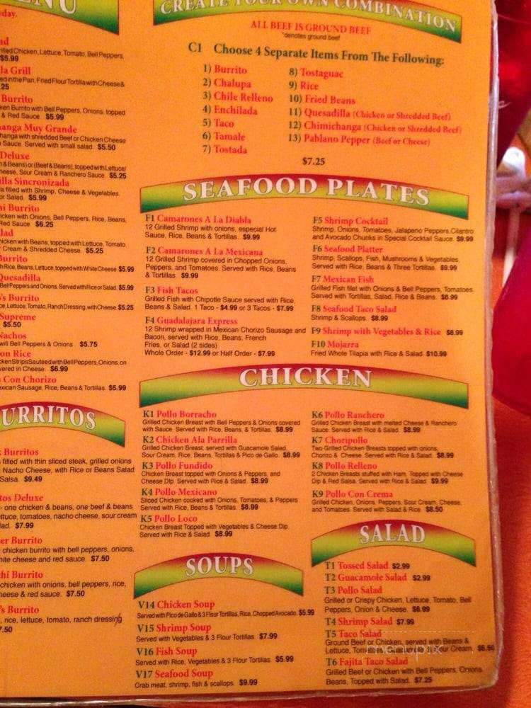 Mariachi's - Sumter, SC menu_pic
