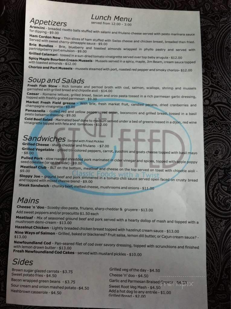 Get Stuffed - Saint John's, NL menu_pic