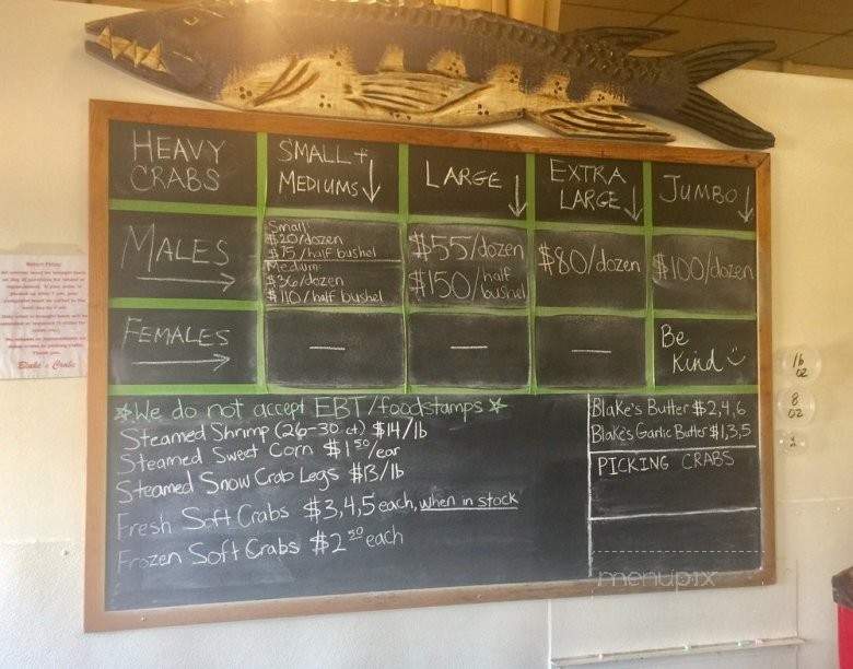 Blakes Crab House - Baltimore, MD menu_pic
