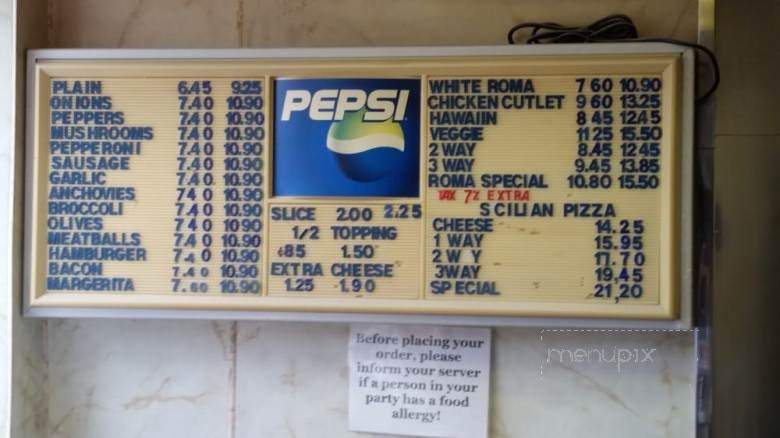 Pizza-Roma - Watertown, MA menu_pic