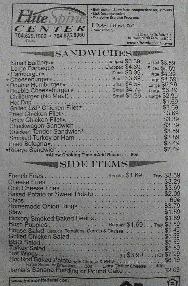 Menu of Kyle Fletcher s BBQ in Gastonia NC 28056