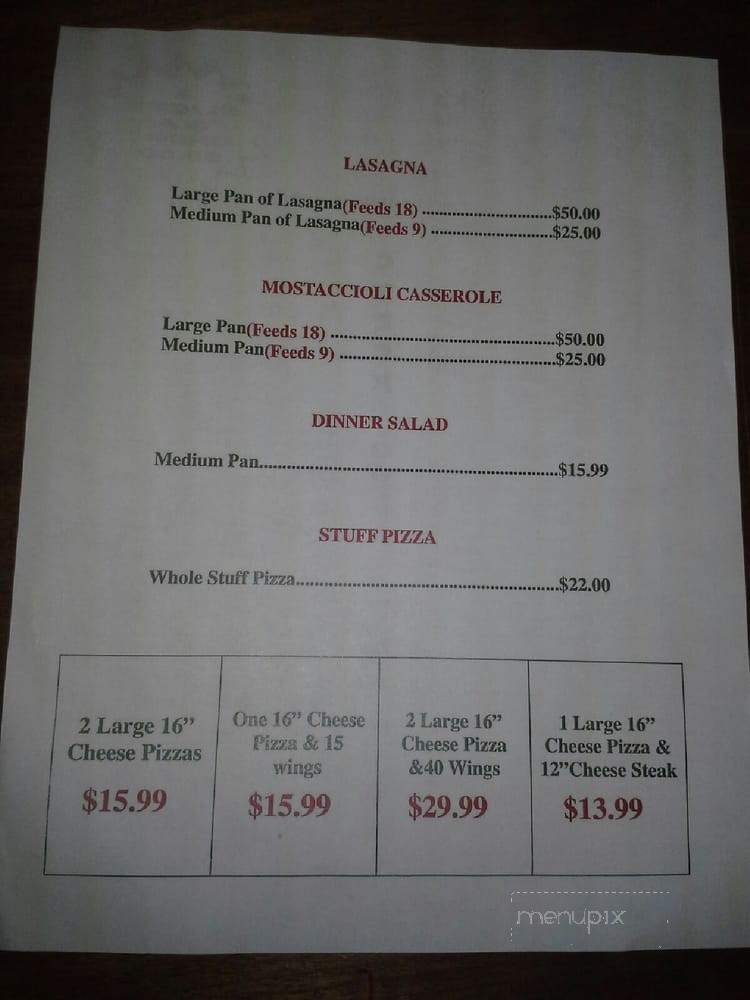 Nick's Italian Pizza - Kansas City, KS menu_pic