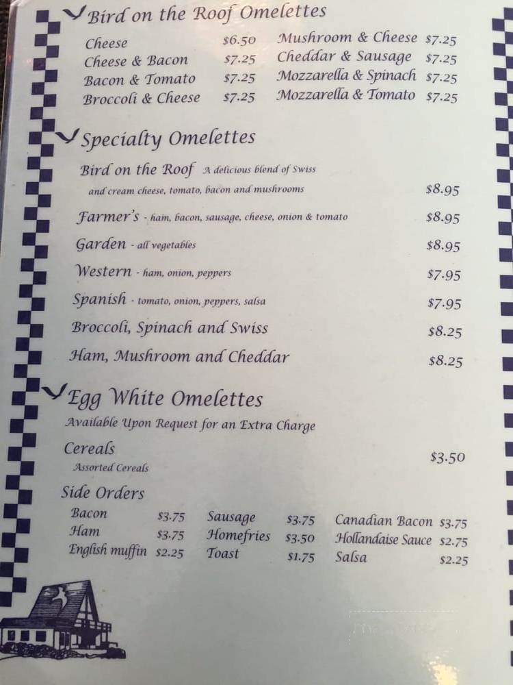 Bird On The Roof Restaurant - Montauk, NY menu_pic