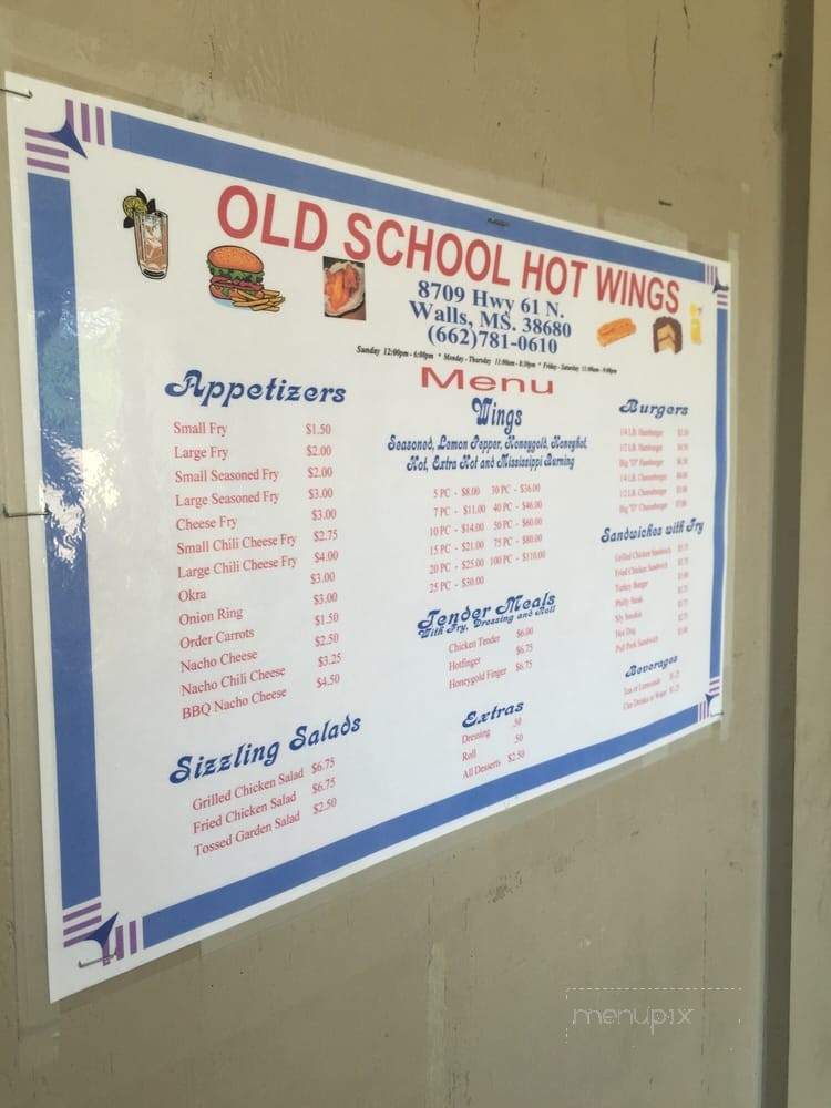 Old School Hot Wings - Walls, MS menu_pic