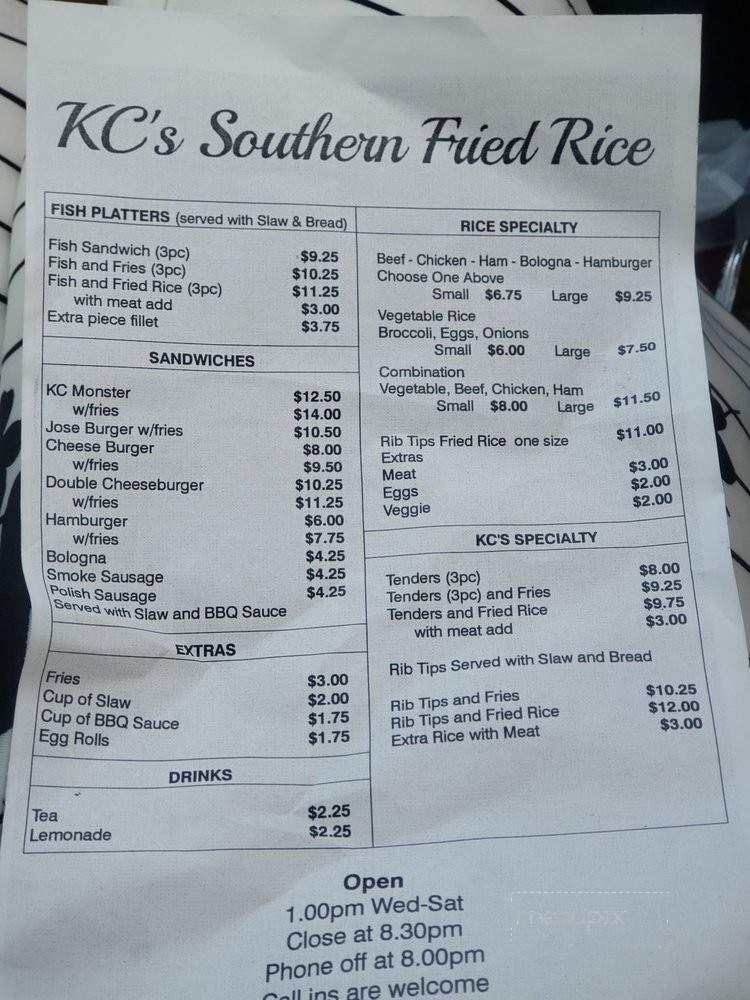 KC's Southern Style Rice - Memphis, TN menu_pic
