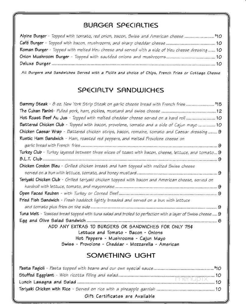 Cafe Del Buono - New Hartford, NY menu_pic