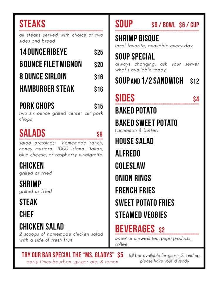 Oaks - Brewton, AL menu_pic