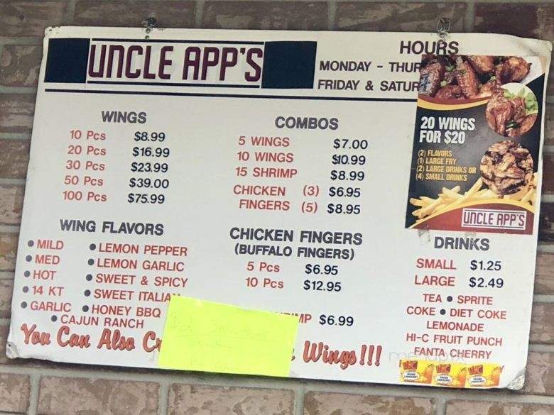 Uncle App's - Lakeland, FL menu_pic