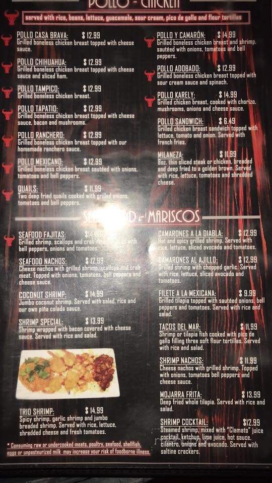 Casa Brava - Paragould, AR menu_pic