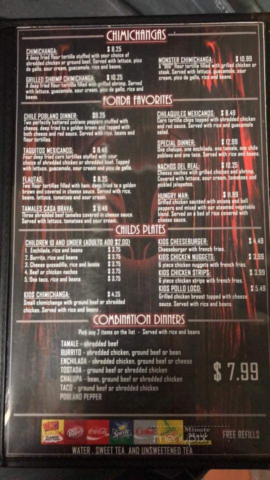 Casa Brava - Paragould, AR menu_pic
