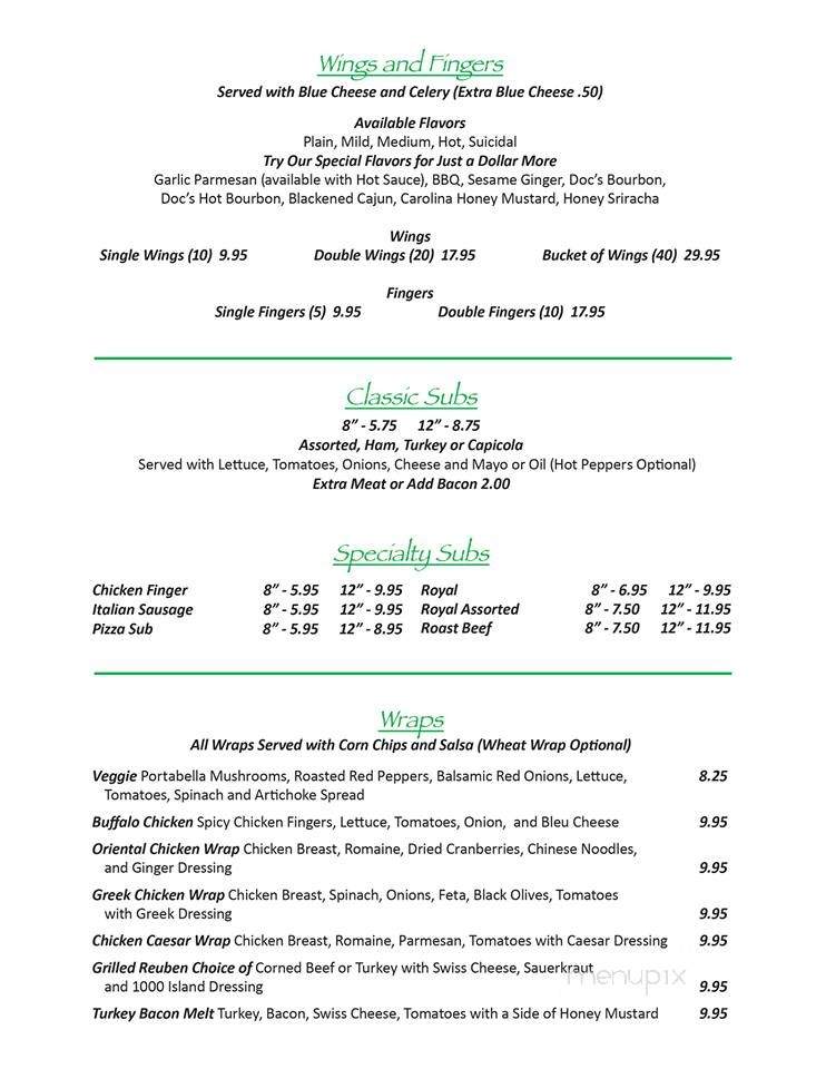 Wallenwein's Hotel - East Aurora, NY menu_pic