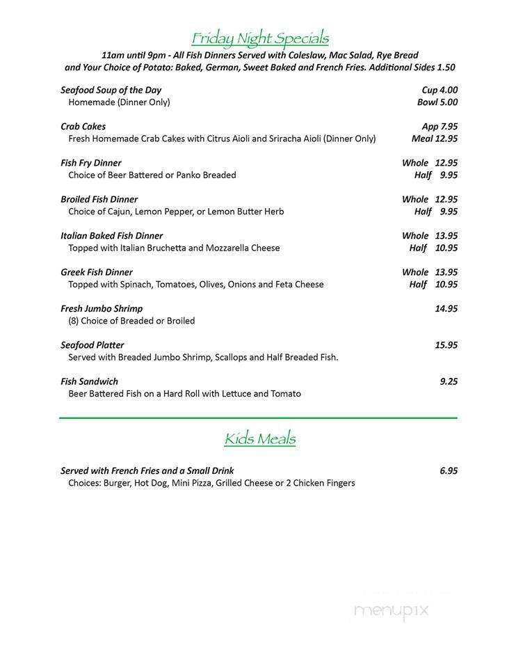 Wallenwein's Hotel - East Aurora, NY menu_pic