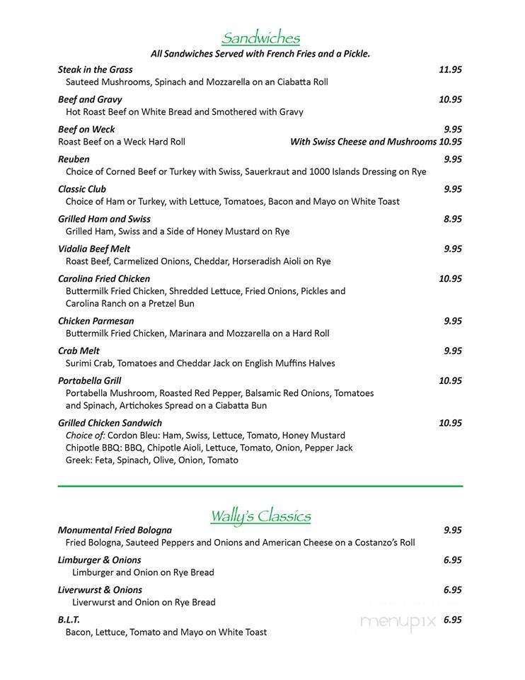 Wallenwein's Hotel - East Aurora, NY menu_pic