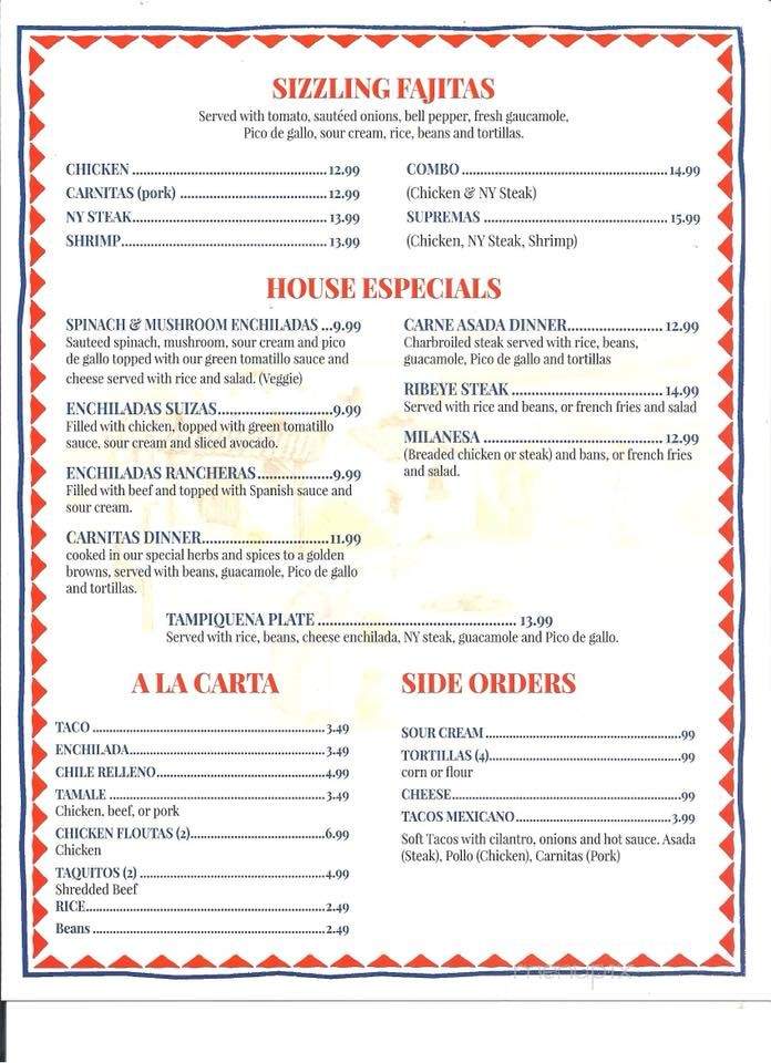 Mi Tierrita - Okatie, SC menu_pic