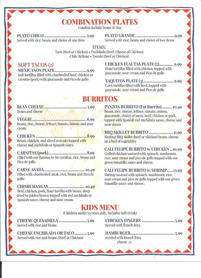 Mi Tierrita - Okatie, SC menu_pic