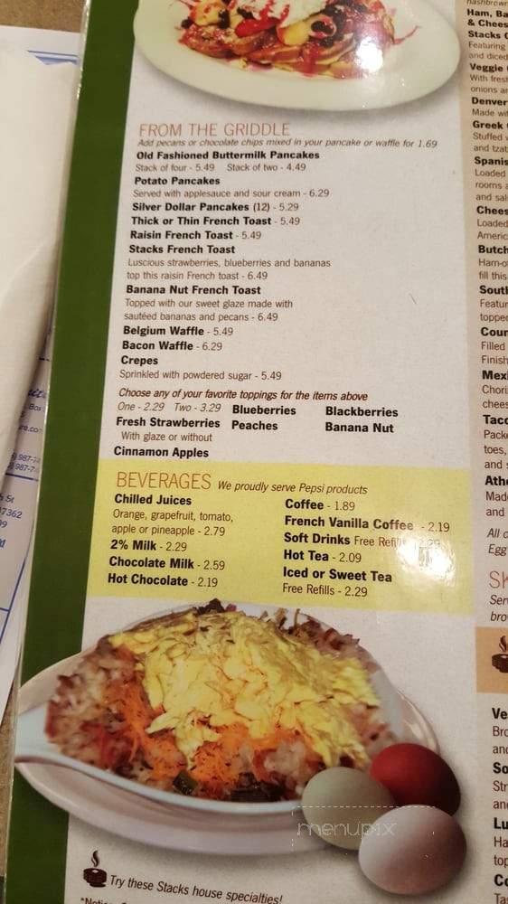 Stacks Pancake House - New Castle, IN menu_pic