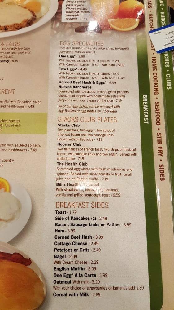 Stacks Pancake House - New Castle, IN menu_pic