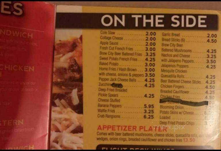 Flight Deck - Reynoldsville, PA menu_pic