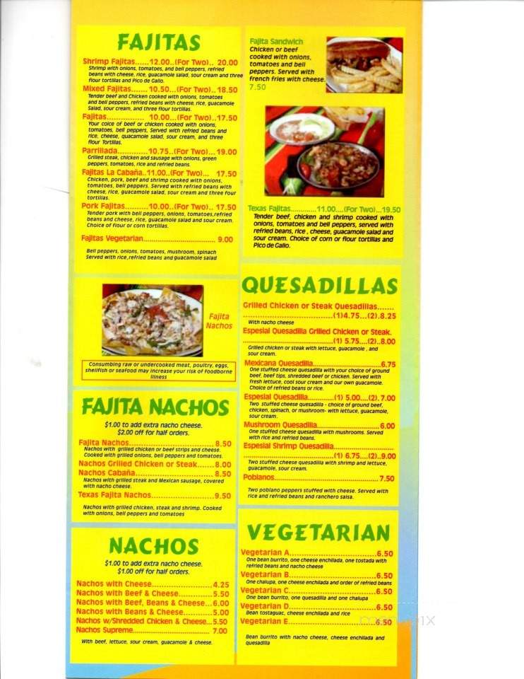 La Cabana De Don Juan - Watkinsville, GA menu_pic