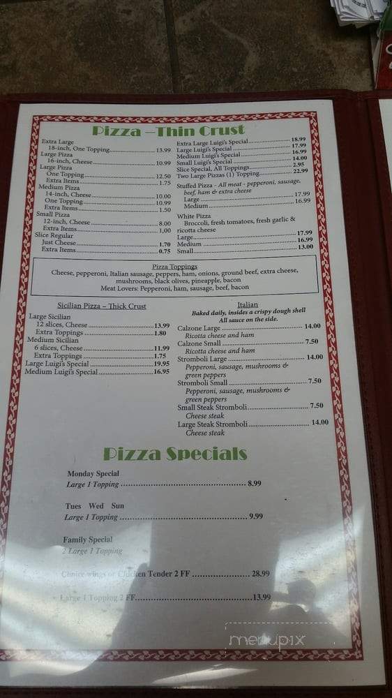 Luigi's Pizza - Graham, NC menu_pic