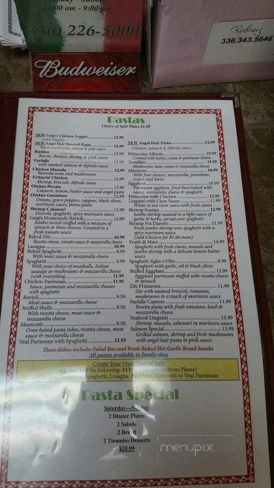 Luigi's Pizza - Graham, NC menu_pic