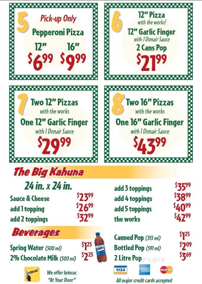Zio's Pizzeria - Moncton, NB menu_pic