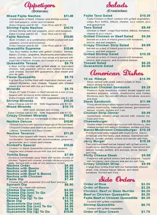 Fiesta Linda - Monroe, LA menu_pic