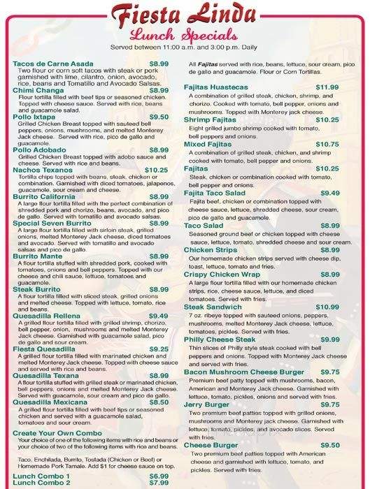Fiesta Linda - Monroe, LA menu_pic
