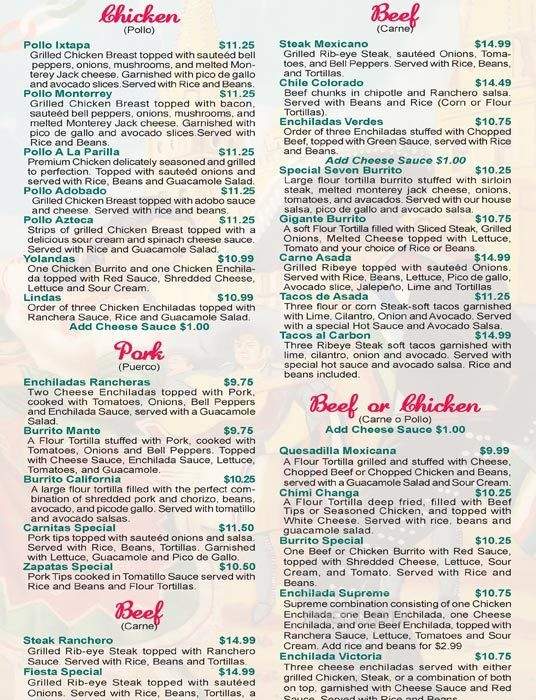 Fiesta Linda - Monroe, LA menu_pic
