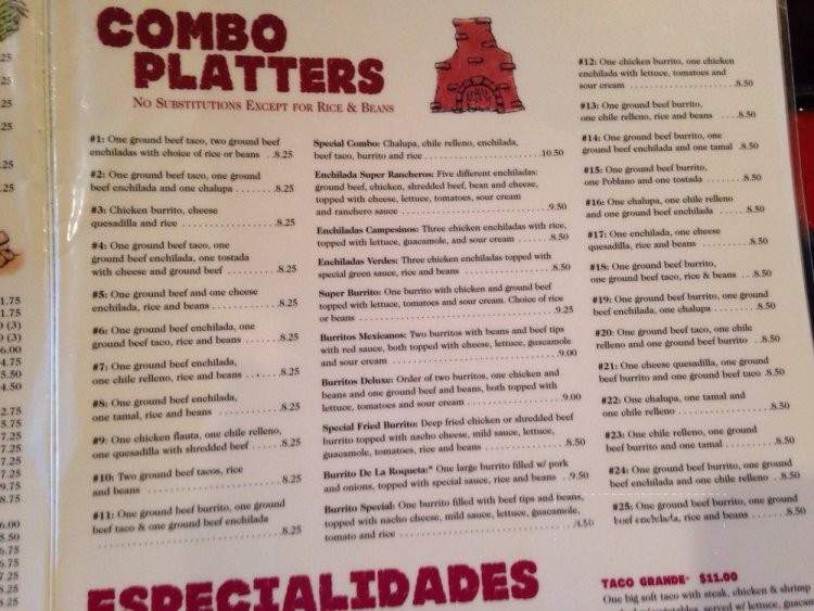 El Fogon Mexican Grill - Akron, OH menu_pic