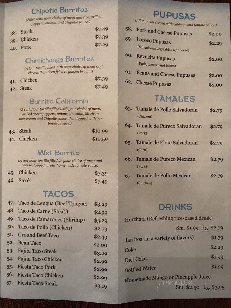 Fiesta Grill - Bel Air, MD menu_pic