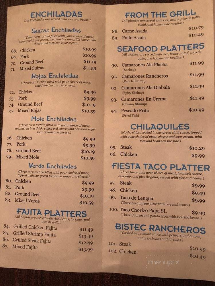 Fiesta Grill - Bel Air, MD menu_pic
